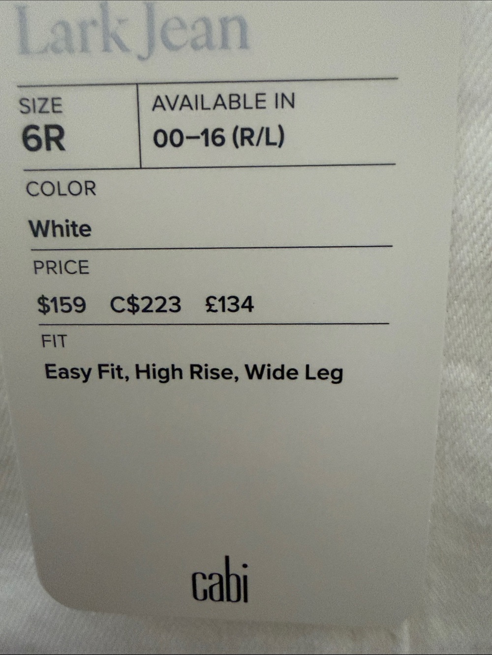 Cabi Lark Jean size 6R - Picture 12 of 13
